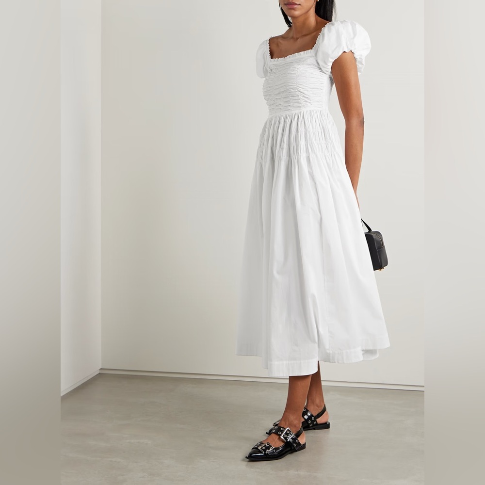 Doen Katherina Midi Dress with Ruffled Sleeves